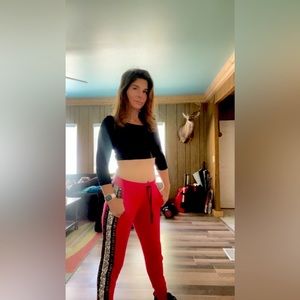 (Lot of 2) Victoria Secret PINK sequins joggers/pants and Nasty Gal crop top